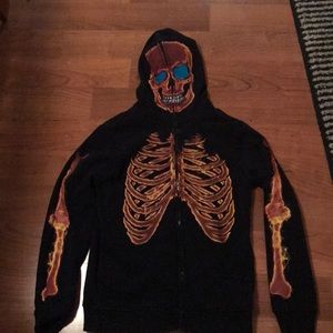 Buy2-1Free “Hawk” Skeleton zip up sweatshirt.